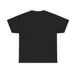 Flat-lay back view of plain black crewneck T-shirt showing upper back and sleeves