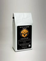 White bag of Byte & Bark Brew® 6-Bean Blend with black dog logo label front view
